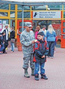 Photo by Carola Meusel, USAG Stuttgart Public Affairs OfficeParents at Patch Elementary School prepare to see off their children on the first day of the 2013-2014 school year.