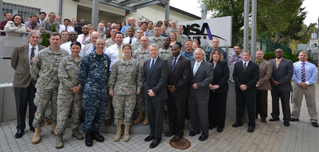 The DISA Europe team, led by Col. Jacqueline Brown, recently received several awards for its outstanding achievements. — Photo by Master Sgt. Anthony O’Brien, DISA Europe.