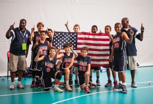 1.Stuttgart Eagles U-12 boys basketball team takes home the first-place gold medal at the 2015 United World Games, their crowning moment of the season. Photo provided by Head Coach Avery Muse Sr.