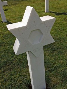 Headstones for burial sites of Jewish soldiers at Lorraine American Cemetery are marked with the Star of David.