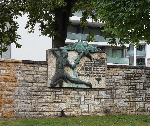 WWI and WWII memorial at Flakkaserne, Ludwigsburg. Photo by Stephanie Cleaton. 