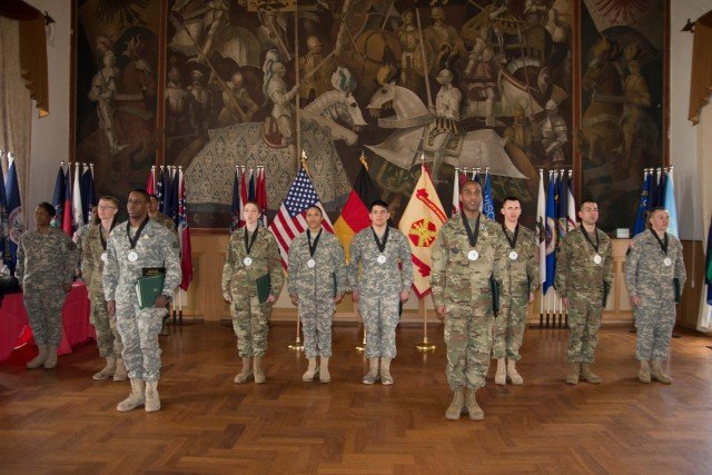 Competitors of the 2016 U.S. Army Stuttgart Best Warrior Competition were honored during the closing ceremony Feb. 24 at the Panzer Community Club.