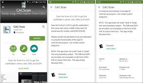 cac scan app screen shot 