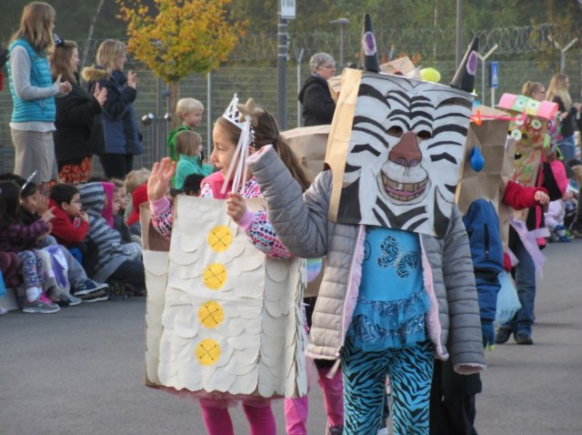Kindergartners at Stuttgart Elementary School dress up as their favorite "Wild Thing" character from Maurice Sendak's famous adventure story, Oct. 28, 2016 during a story-book themed pre-Halloween parade, as part of Red Ribbon Week. Photo by Daniel L'Esperance