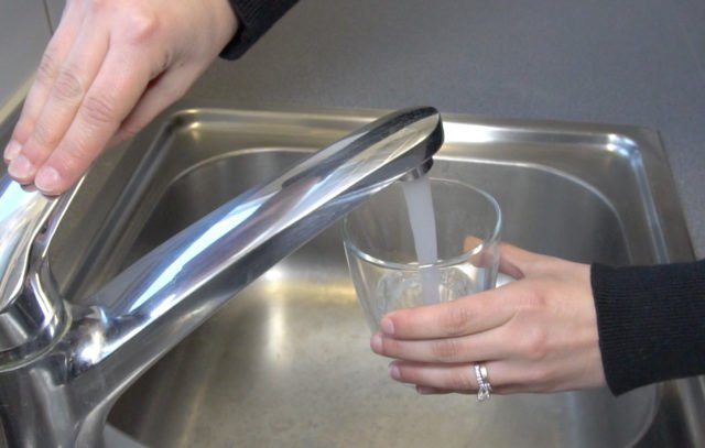 Glass of water from tap