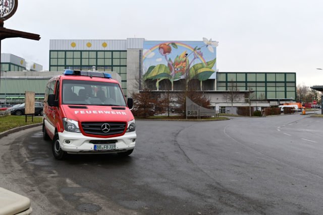 Fire vehicle outside a waste plant