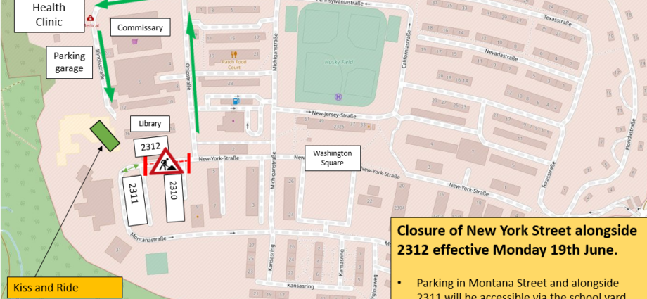 Closure of New York Strasse alongside 2312